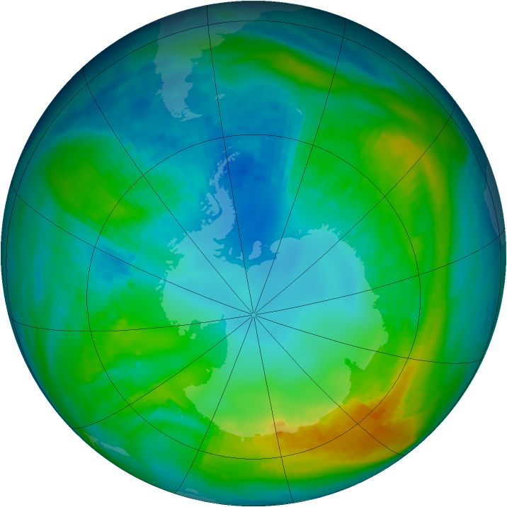 Antarctic ozone map for 01 May 1980